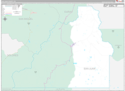 San Juan County Wall Map Premium Style 2026